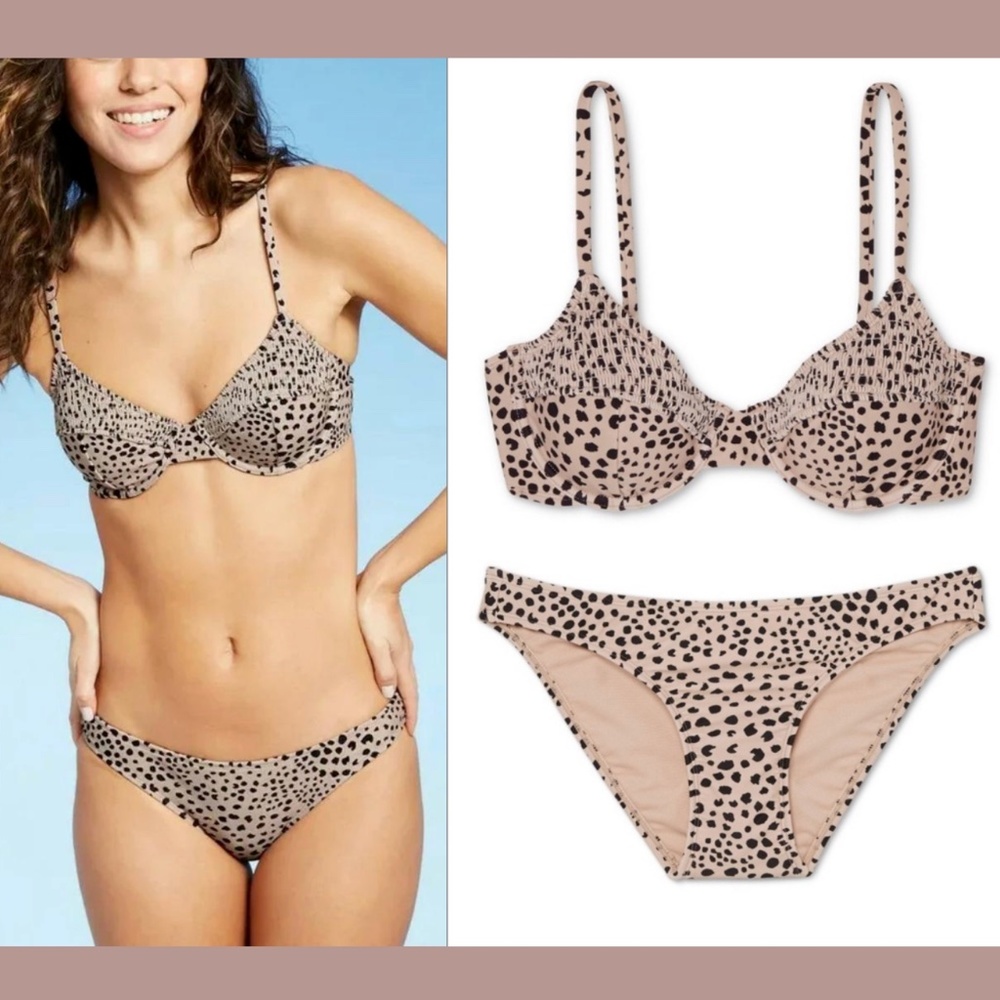 NWT Xhilaration‎ [ XS ] Smocked Underwire Bikini Top + [ S ] Hipster Bottom
